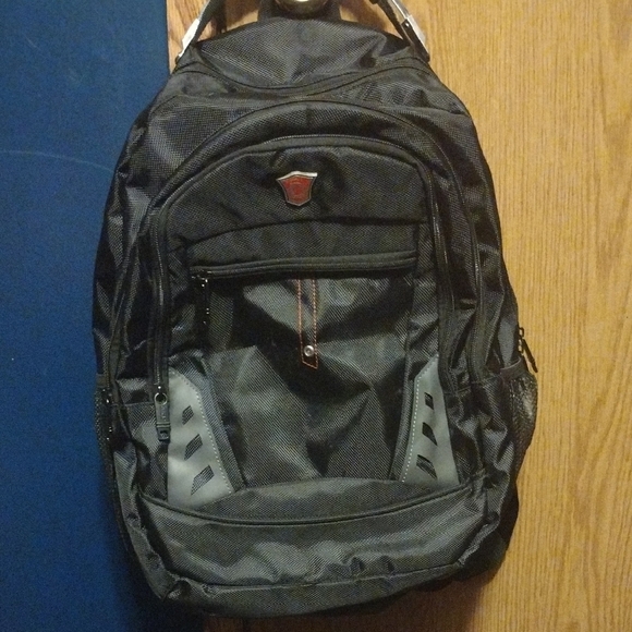 Sleek Black and Gray Backpackwith Laptop Or Tablet Compartment - Picture 1 of 11